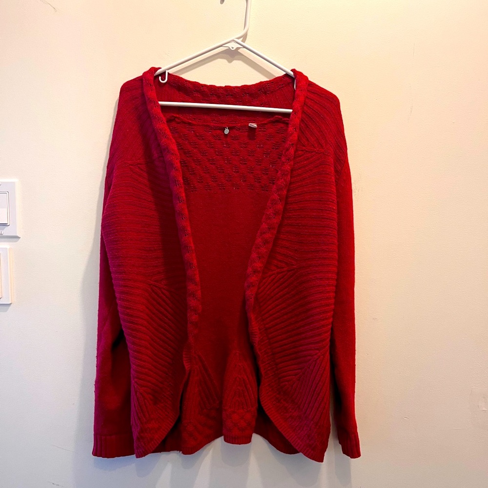 Anthropologie: Rich Red Knitted Cardigan